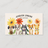 Carte De Visite Petit Animal assis, Joyeux Chat assis, Vétérinaire (Devant)