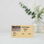 Carte De Visite Petit atelier de réparation de moteurs (Debout devant)