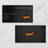 Carte De Visite Petit avion orange (Devant / Derrière)