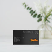 Carte De Visite Petit avion orange (Debout devant)