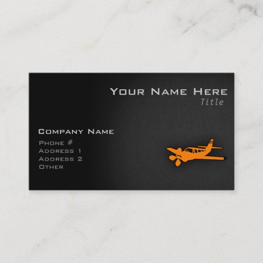 Carte De Visite Petit avion orange (Devant)