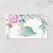 Carte De Visite Petit Baby shower Dinosaur Peony Raffle (Dos)