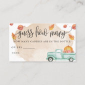 Carte De Visite Petit Camion De Ferme Citrouille Devine Combien De (Devant)