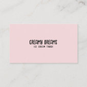 Carte De Visite Petit carré rose pâle à la crème glacée Van (Dos)
