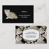 Carte De Visite Petit chat adorable Animaux de compagnie Sitter ou (Devant / Derrière)