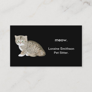 Carte De Visite Petit chat adorable Animaux de compagnie Sitter ou