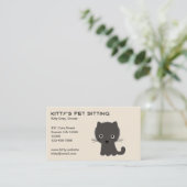 Carte De Visite Petit Chat Gris Mignon (Debout devant)