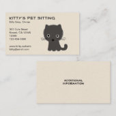 Carte De Visite Petit Chat Gris Mignon (Devant / Derrière)
