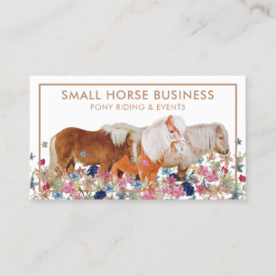 Carte De Visite Petit Cheval Élevage Poney Floral de Selle