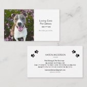 Carte De Visite Petit chien animal de compagnie assis et services  (Devant / Derrière)