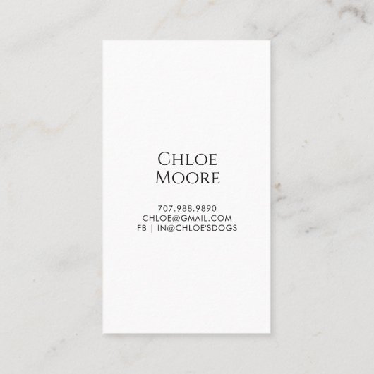 Carte De Visite Petit chien animal de compagnie Sitter chien Walke (Dos)