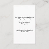 Carte De Visite Petit chien de chien marcheur marchand brun noir e (Dos)