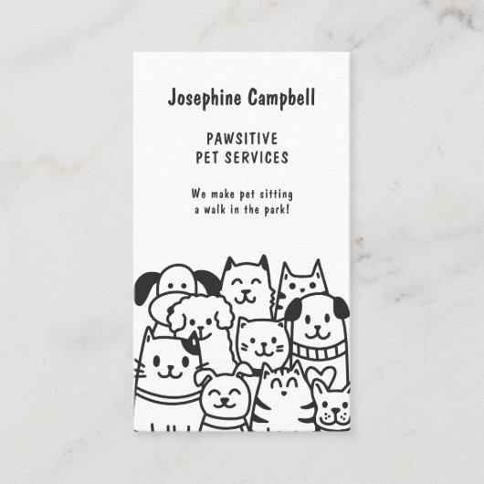 Carte De Visite Petit chien de chien marcheur marchand brun noir e (Devant)