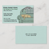 Carte De Visite Petit chien et chat avec animal de compagnie assis (Devant / Derrière)