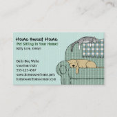 Carte De Visite Petit chien et chat avec animal de compagnie assis (Devant)