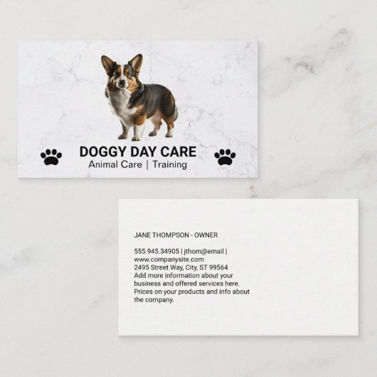 Carte De Visite Petit chien mignon | Services animaux (Devant / Derrière)