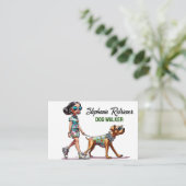 Carte De Visite Petit Chien Walker pour chien de chien Sitter pour (Debout devant)