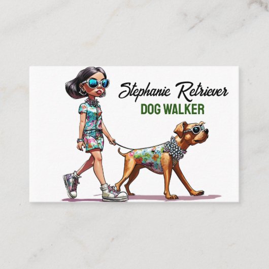 Carte De Visite Petit Chien Walker pour chien de chien Sitter pour (Devant)