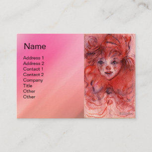 CARTE DE VISITE PETIT CLOWN ROUGE