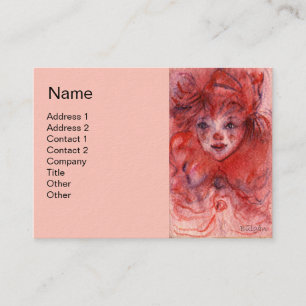 CARTE DE VISITE PETIT CLOWN ROUGE