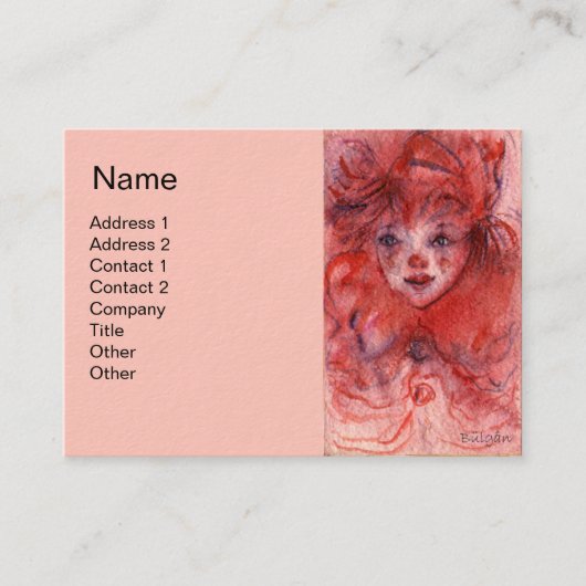 CARTE DE VISITE PETIT CLOWN ROUGE (Devant)