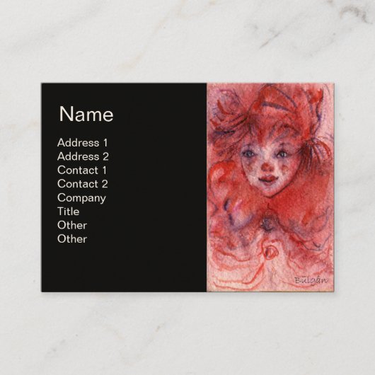 CARTE DE VISITE PETIT CLOWN ROUGE (Devant)