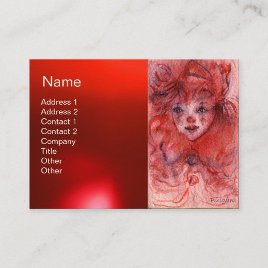 CARTE DE VISITE PETIT CLOWN ROUGE (Devant)