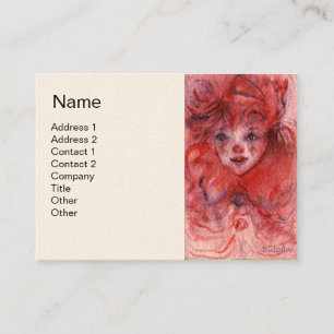 CARTE DE VISITE PETIT CLOWN ROUGE