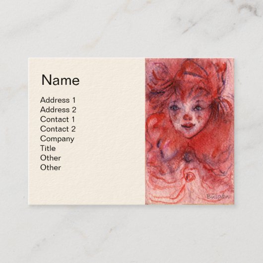 CARTE DE VISITE PETIT CLOWN ROUGE (Devant)