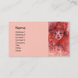 CARTE DE VISITE PETIT CLOWN ROUGE