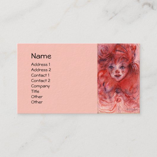 CARTE DE VISITE PETIT CLOWN ROUGE (Devant)