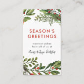 Carte De Visite Petit Couronne de fête de Noël pour Entreprise (Devant)