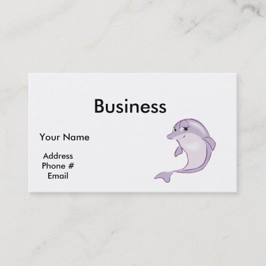 Carte De Visite petit dauphin mignon (Devant)