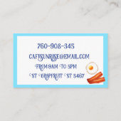 Carte De Visite Petit-Déjeuner Bacon Et Oeuf (Dos)