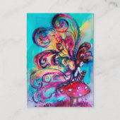 Carte De Visite Petit Elfe de Champignons, Turquoise (Dos)