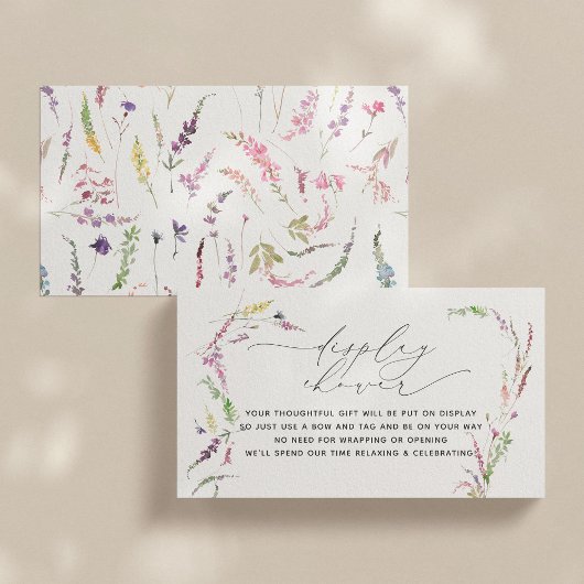 Carte De Visite Petit Fleur sauvage Floral Baby Display Douche