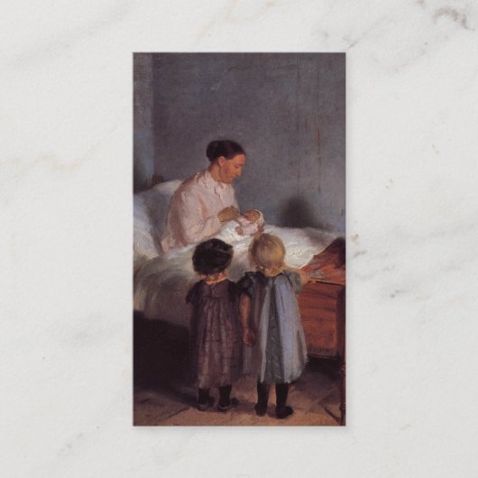 Carte De Visite Petit frère de nouveau bébé peignant l'art (Devant)