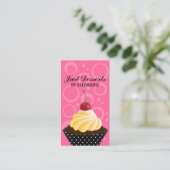 Carte De Visite Petit gâteau avec Baker de cerise (Debout devant)