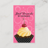 Carte De Visite Petit gâteau avec Baker de cerise (Devant)