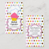 Carte De Visite Petit gâteau d'amusement et casquette de Baker (Devant / Derrière)