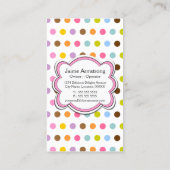 Carte De Visite Petit gâteau d'amusement et casquette de Baker (Dos)