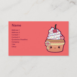 Carte De Visite Petit gâteau de vanille de cerise