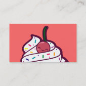 Carte De Visite Petit gâteau de vanille de cerise (Dos)
