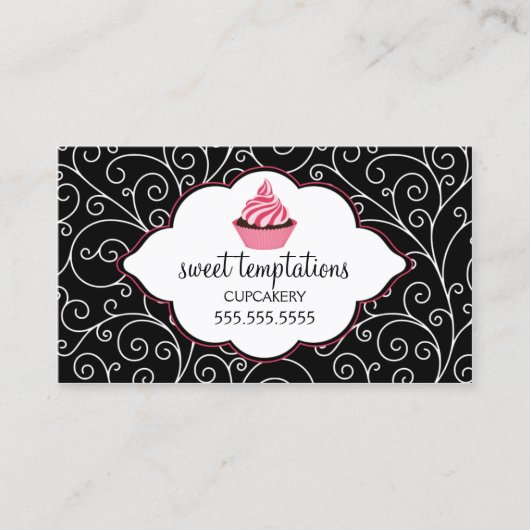 Carte De Visite Petit gâteau élégant de boulangerie (Devant)