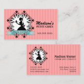 Carte De Visite Petit gâteau élégant de silhouette (Devant / Derrière)