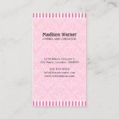 Carte De Visite Petit gâteau élégant de silhouette de damassé (Dos)