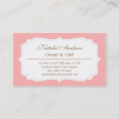 Carte De Visite Petit gâteau élégant, moderne, rose, boulangerie (Dos)