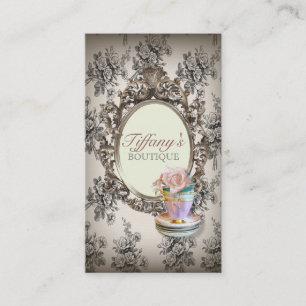 Carte De Visite petit gâteau floral de boulangerie de victorian