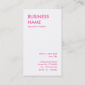 Carte De Visite petit gâteau punk (Dos)