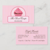 Carte De Visite Petit gâteau rose (Devant / Derrière)